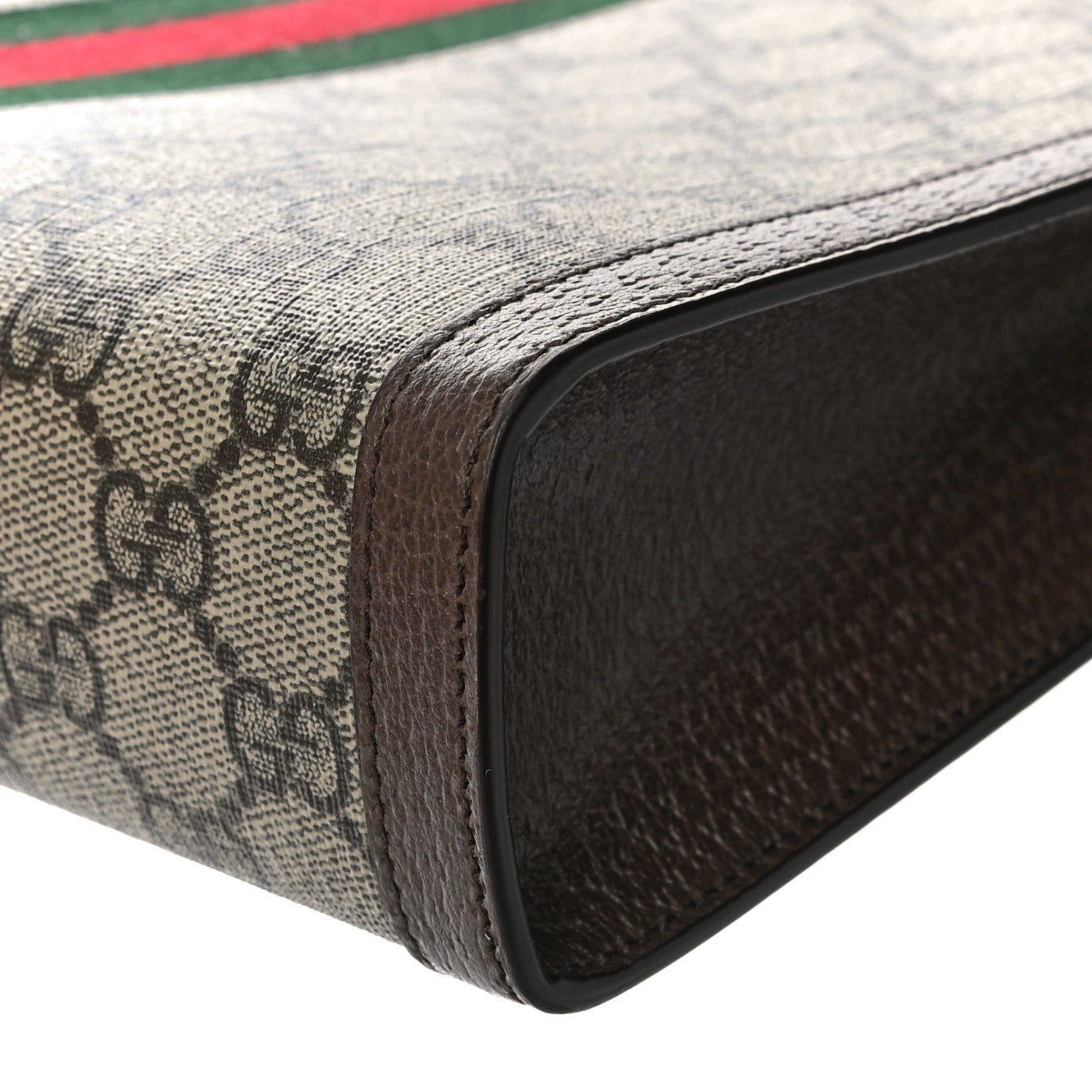 Gucci GG Supreme Monogram Web Ophidia Pouch Brown 10 of 11
