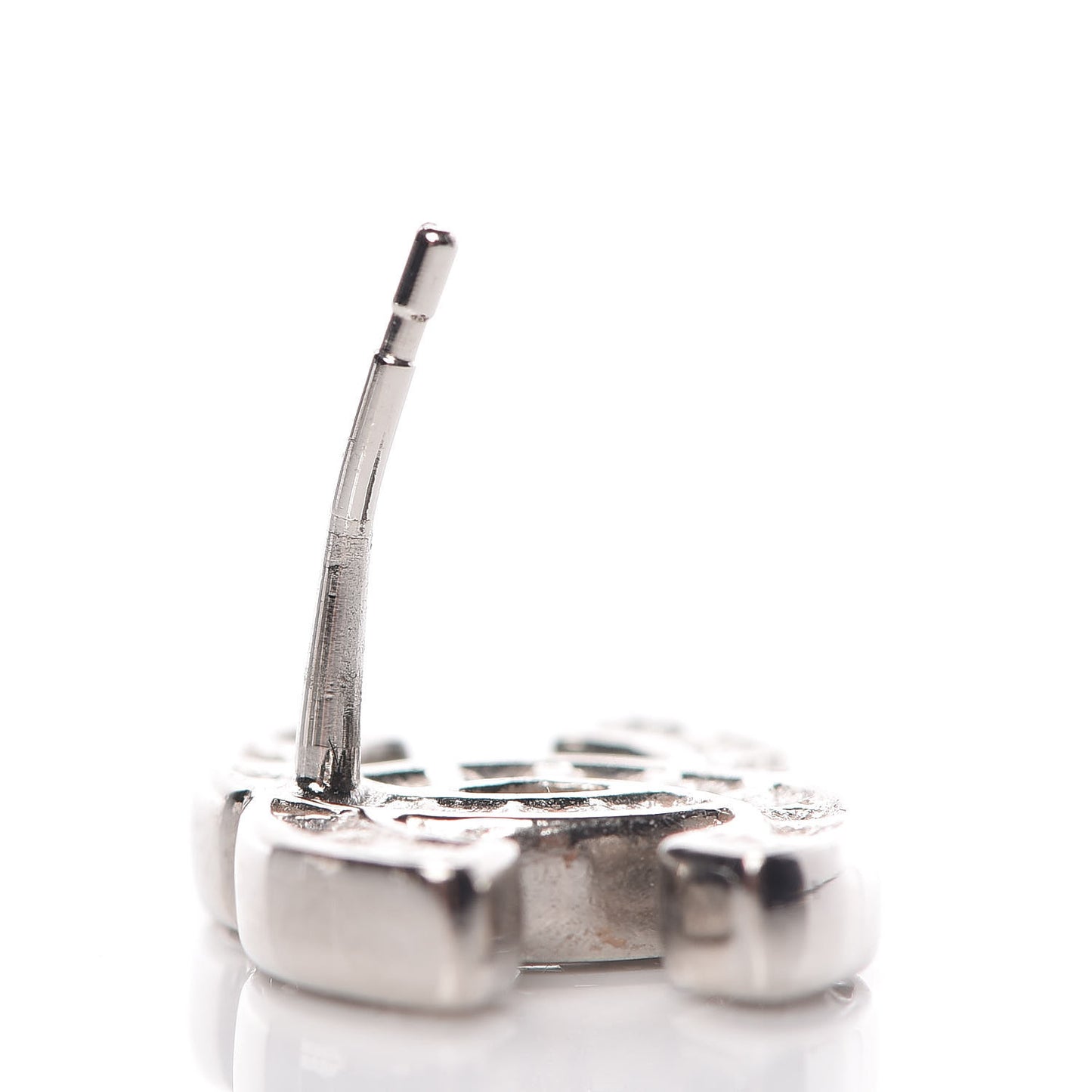 Baguette Crystal CC Earrings Silver