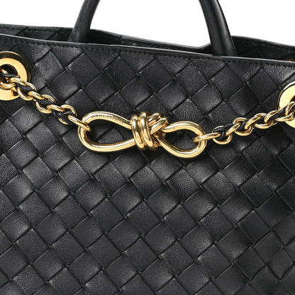 Bottega Veneta Nappa Intrecciato Small Andiamo With Chain Shoulder Bag Black 7 of 9