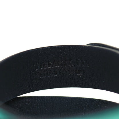 Tiffany Sterling Silver Leather Return to Tiffany Double Wrap Bracelet Blue 4 of 4