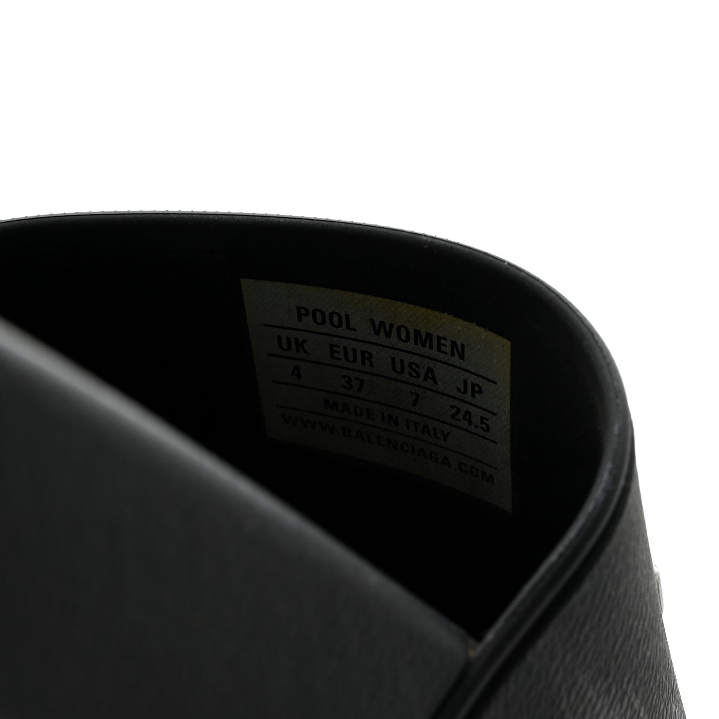 Rubber Logo Pool Slide Sandals 37 Black
