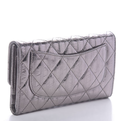 Chanel Metallic Striped Calfskin Reissue Wallet Dark Silver 3 of 8