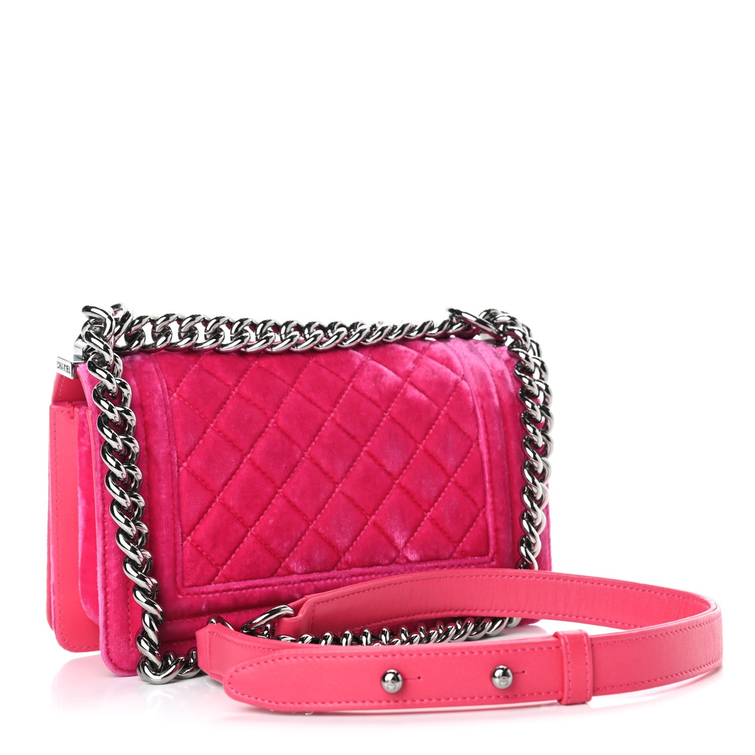 Chanel Velvet Quilted Small Boy Flap Pink 2 of 4