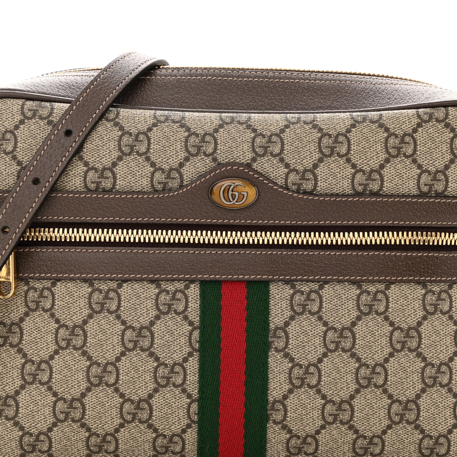 Gucci GG Supreme Monogram Web Small Ophidia Shoulder Bag Brown 8 of 12