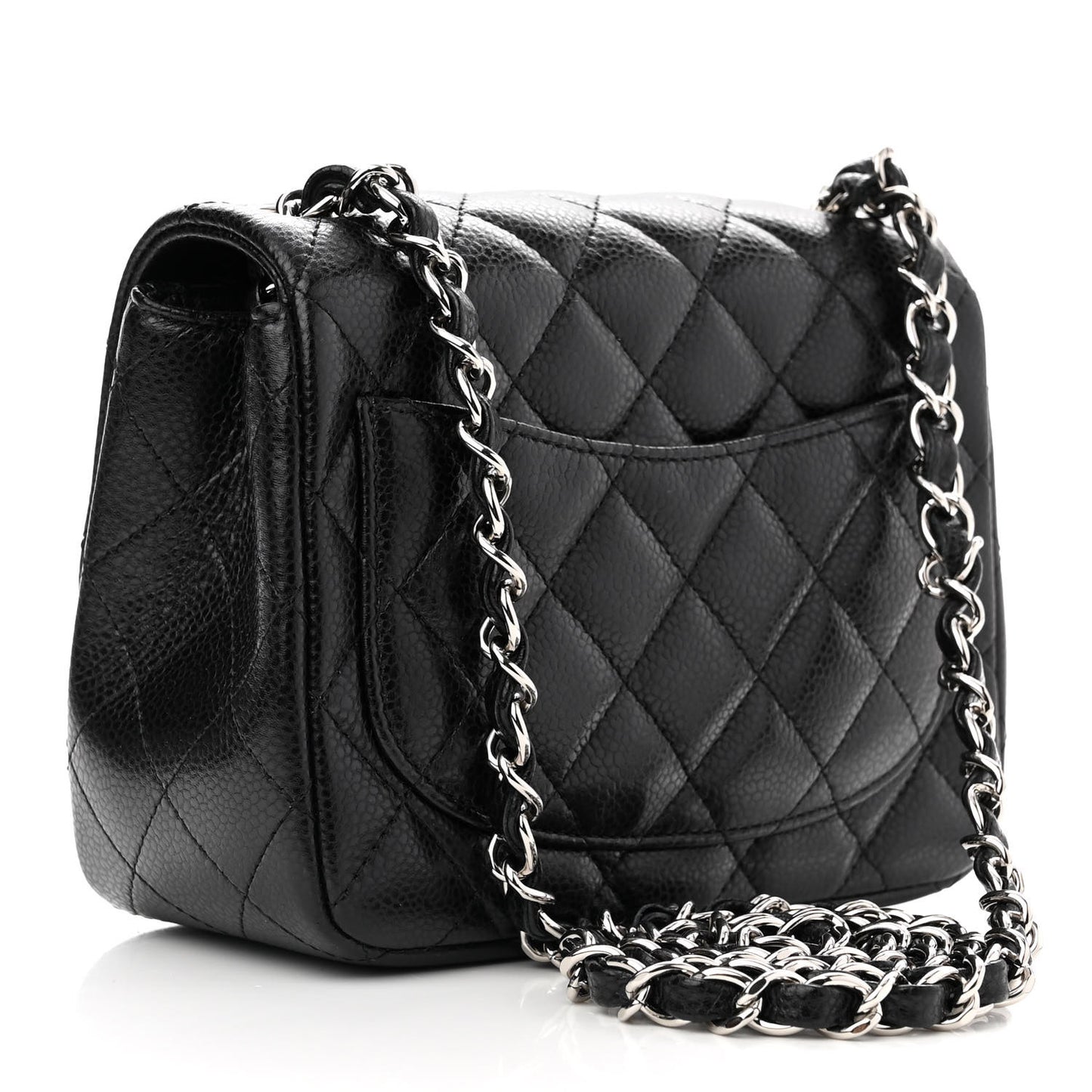 Caviar Quilted Mini Square Flap Black