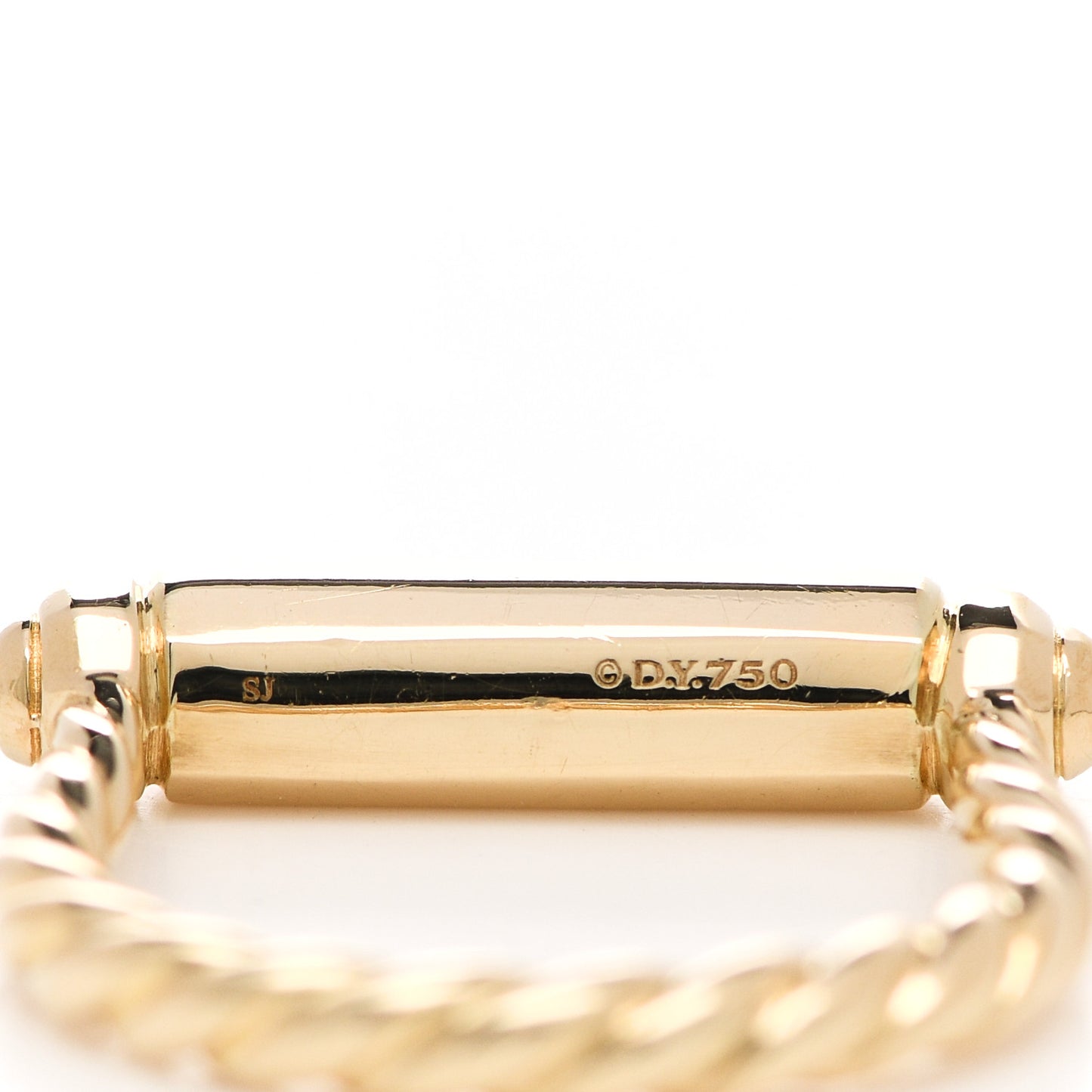 18K Yellow Gold Diamond Lexington Barrel Ring 53 6.5