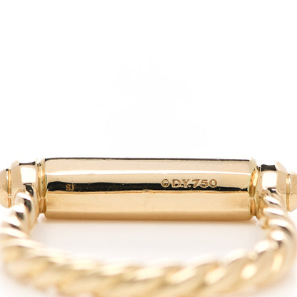 David Yurman 18K Yellow Gold Diamond Lexington Barrel Ring 53 6.5 5 of 6