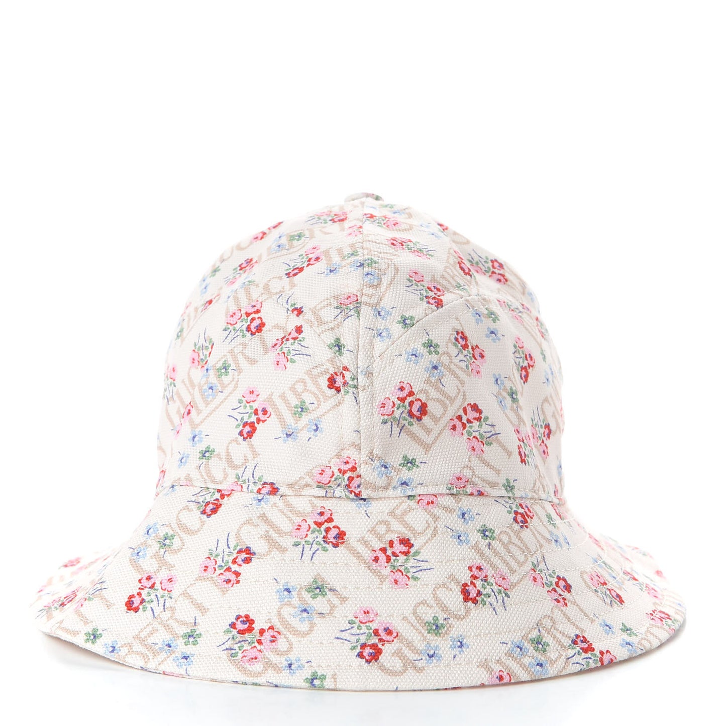 X LIBERTY OF LONDON Canvas Floral Print London Bucket Hat M White