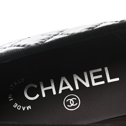 Chanel Aged Calfskin Quilted CC Cap Toe Ballerina Flats 38 Black 7 of 8