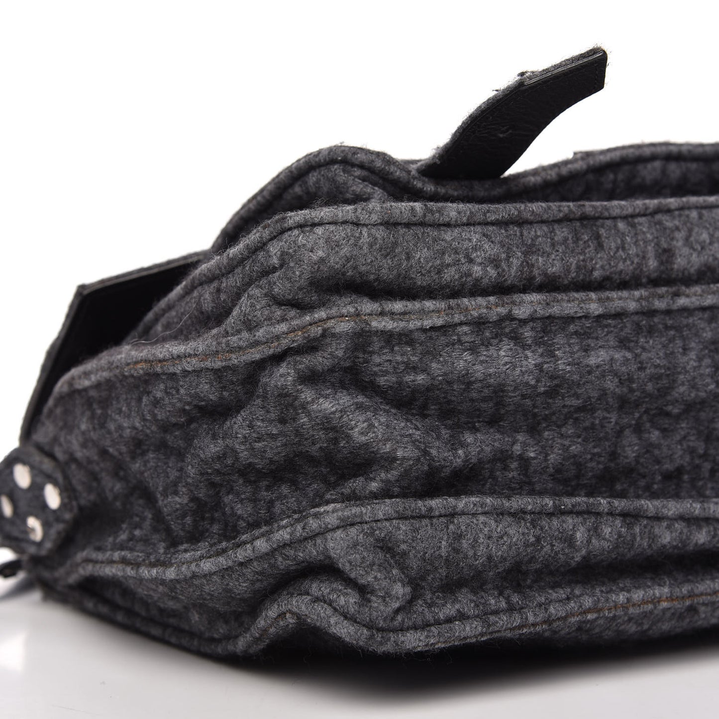 Melange Felted Wool Medium PS1 Satchel Charcoal Black