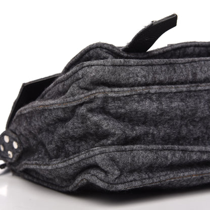 Proenza Schouler Melange Felted Wool Medium PS1 Satchel Charcoal Black 6 of 9