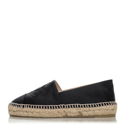 Chanel Satin CC Espadrilles 38 Black 1 of 7