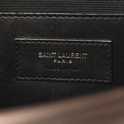 Saint Laurent Grain De Poudre Textured Mixed Matelasse Medium Triquilt Monogram Satchel Marble Pink 6 of 10