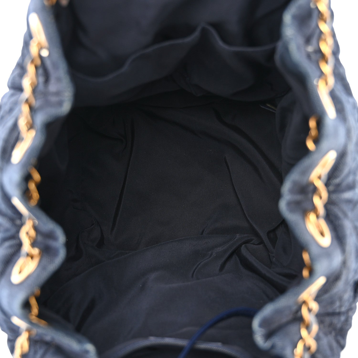 Chanel Washed Denim Quilted Small Urban Spirit Drawstring Bag Dark Blue 5 of 10