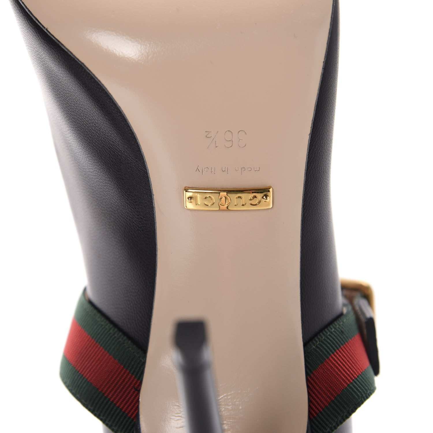 Gucci Malaga Kid Sylvie High Heel Pumps 36.5 Black 8 of 10