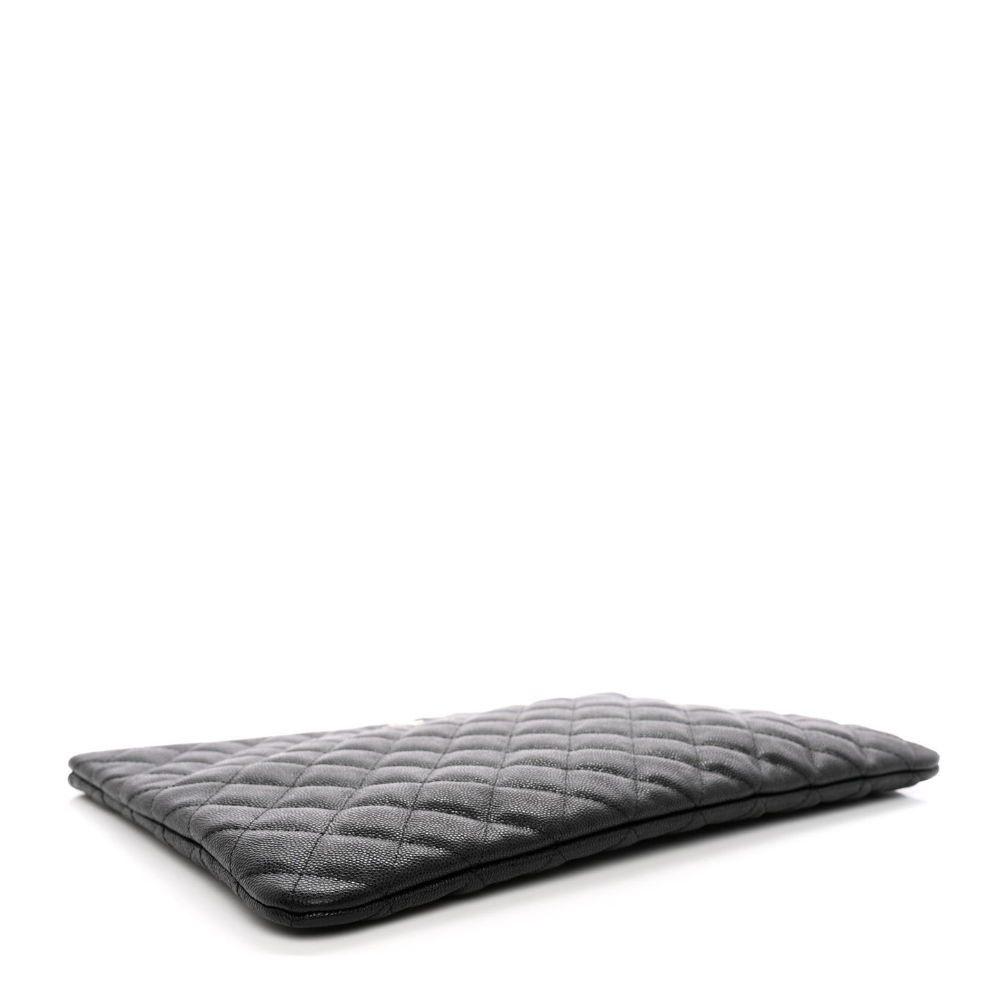 Caviar Quilted Large Cosmetic Case Black