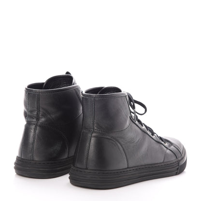 Gucci Mens Calfskin Miro Soft High Top Sneakers 8 Black 4 of 12