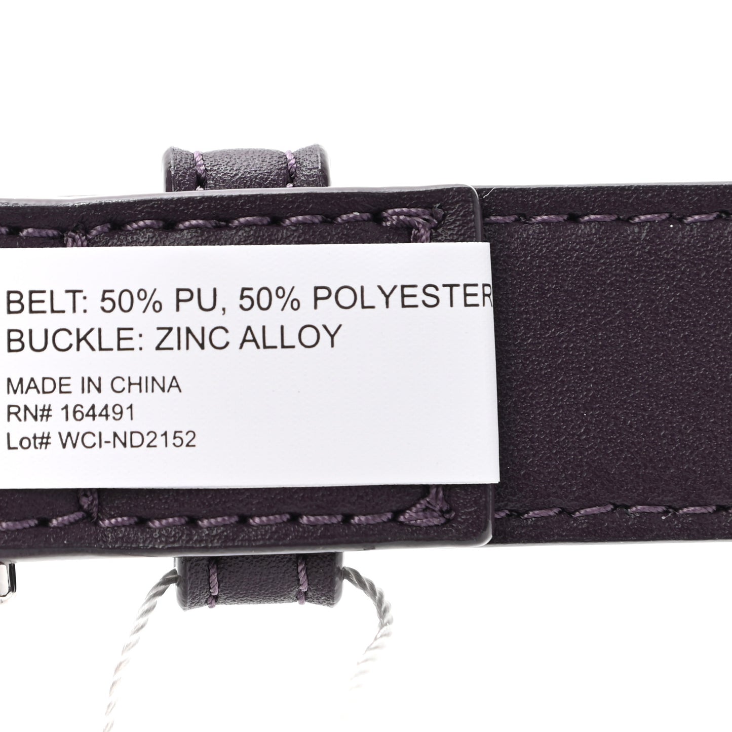 Vegan Leather Logo Belt M/L Eggplant