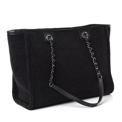 Chanel Lurex Canvas Small Deauville Tote Black 3 of 11
