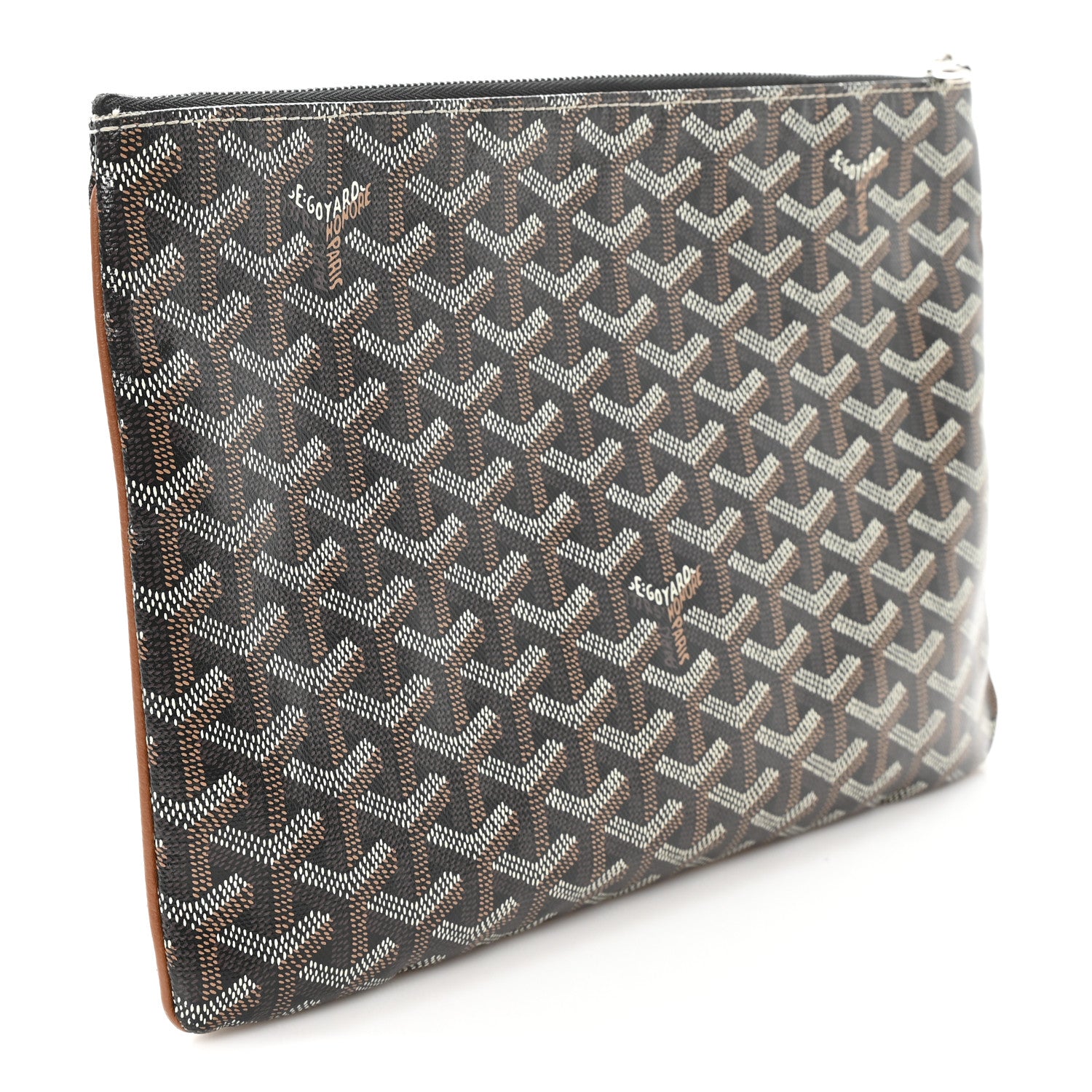 Goyard Goyardine Senat Pochette MM Black Gold 3 of 9