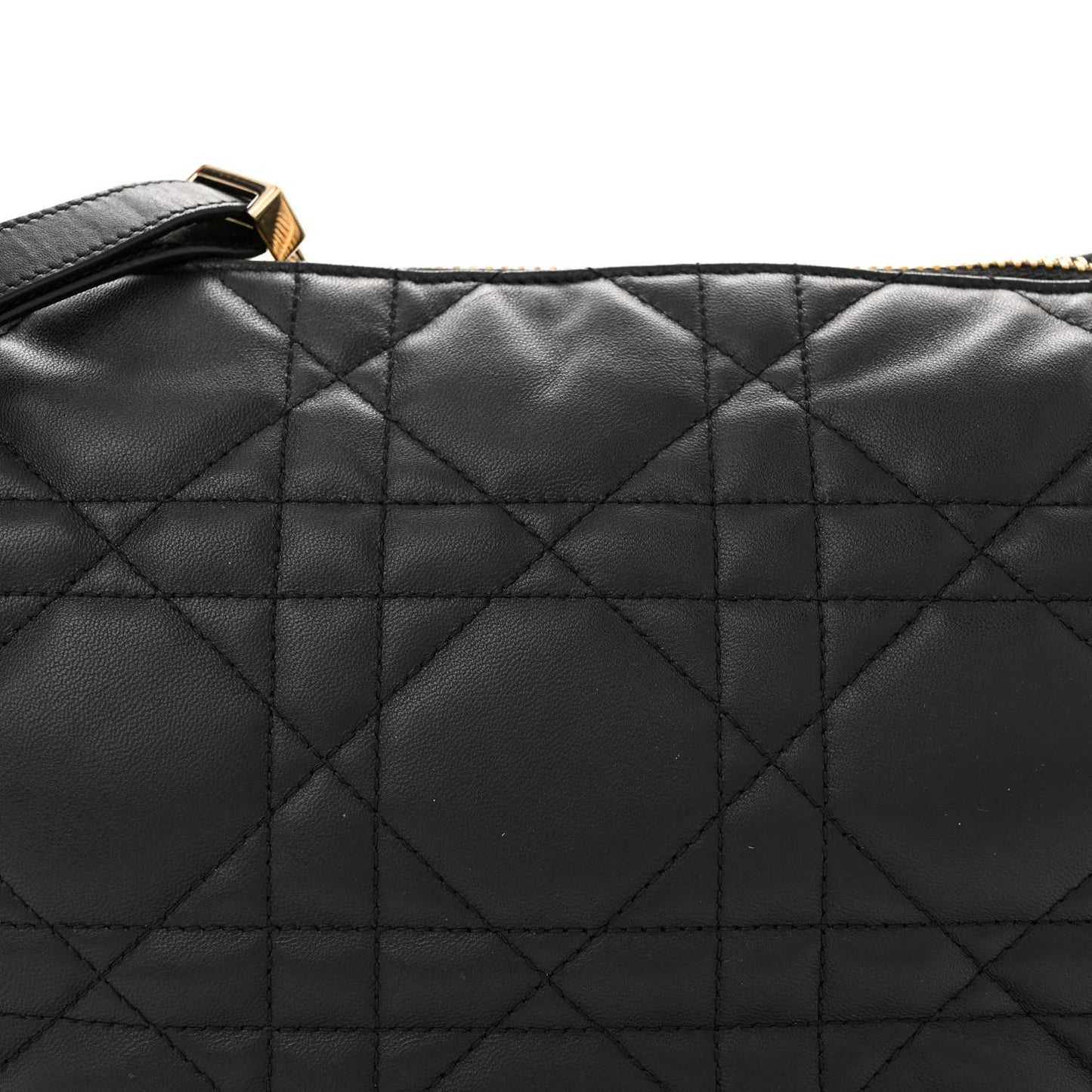 Lambskin Cannage Medium Dior Vibe Hobo Bag Black