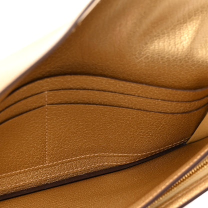 Hermes Metallic Chevre Chamkilight Kelly Pocket Long Wallet Dore 5 of 8
