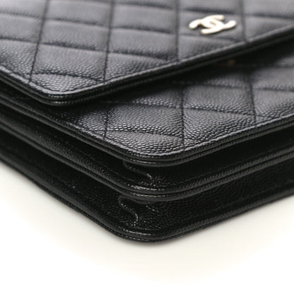 Chanel Caviar Quilted Square Wallet On Chain WOC Black 9 of 12