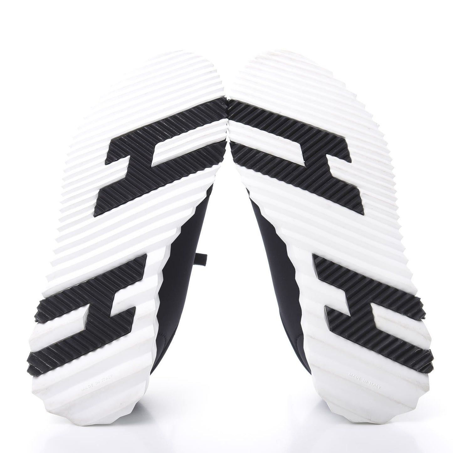 Technical Jersey Suede Goatskin Bouncing Sneakers 37 Black White