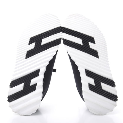 Hermes Technical Jersey Suede Goatskin Bouncing Sneakers 37 Black White 5 of 8