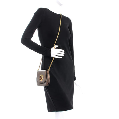 Gucci Metallic Pebbled Calfskin Small 1973 Chain Shoulder Bag Winter Leaf 2 of 13