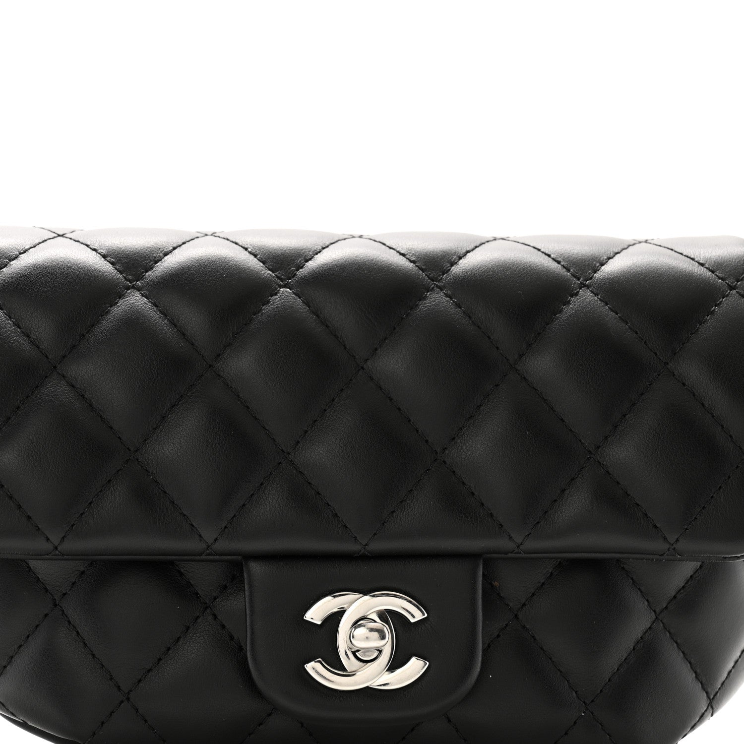 Chanel Calfskin Quilted CC Uniform Flap Belt Bag Black 8 of 11