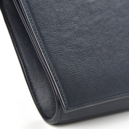 Saint Laurent Calfskin Monogram Large Belle De Jour Clutch Navy 9 of 10