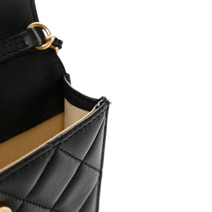 Chanel Lambskin Quilted Pearl Crush Clutch With Chain Black 14 of 15