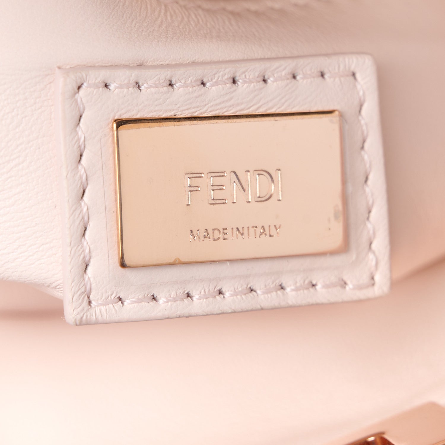 Fendi Nappa Mini Peekaboo Iconic Satchel Egg Shell 7 of 11