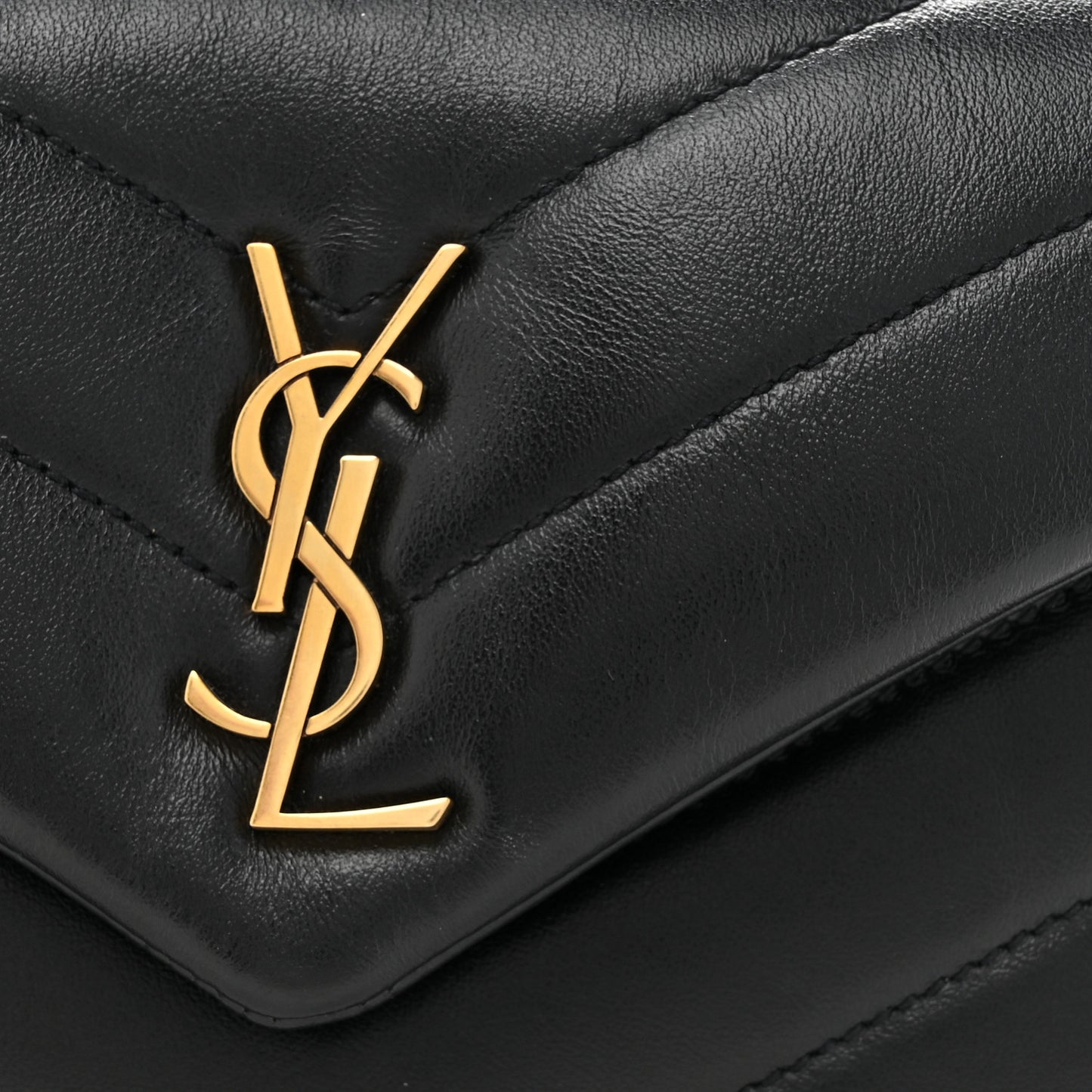 Calfskin Y Quilted Monogram Toy Loulou Crossbody Bag Black