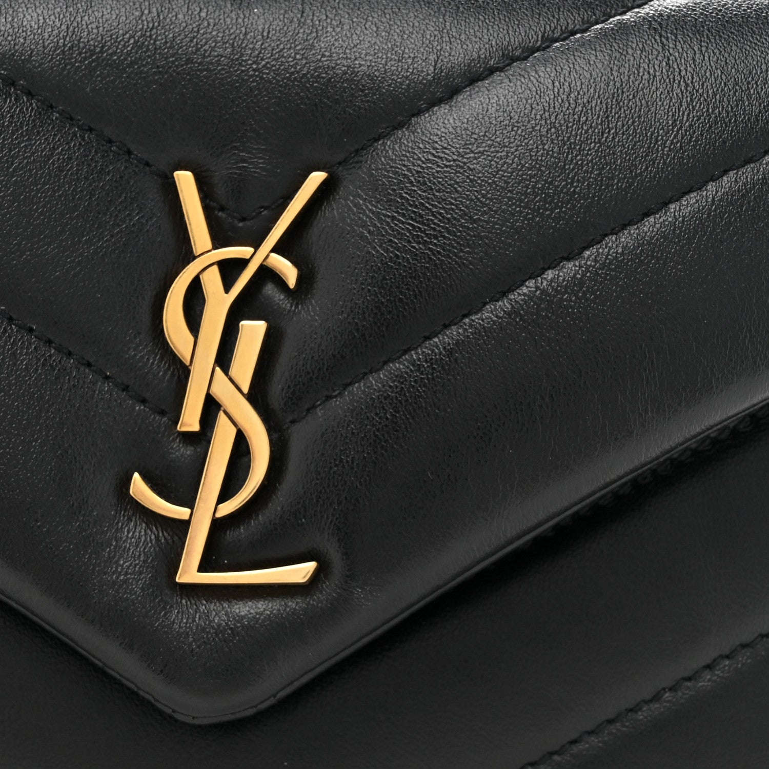 Saint Laurent Calfskin Y Quilted Monogram Toy Loulou Crossbody Bag Black 8 of 11