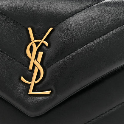Saint Laurent Calfskin Y Quilted Monogram Toy Loulou Crossbody Bag Black 8 of 11