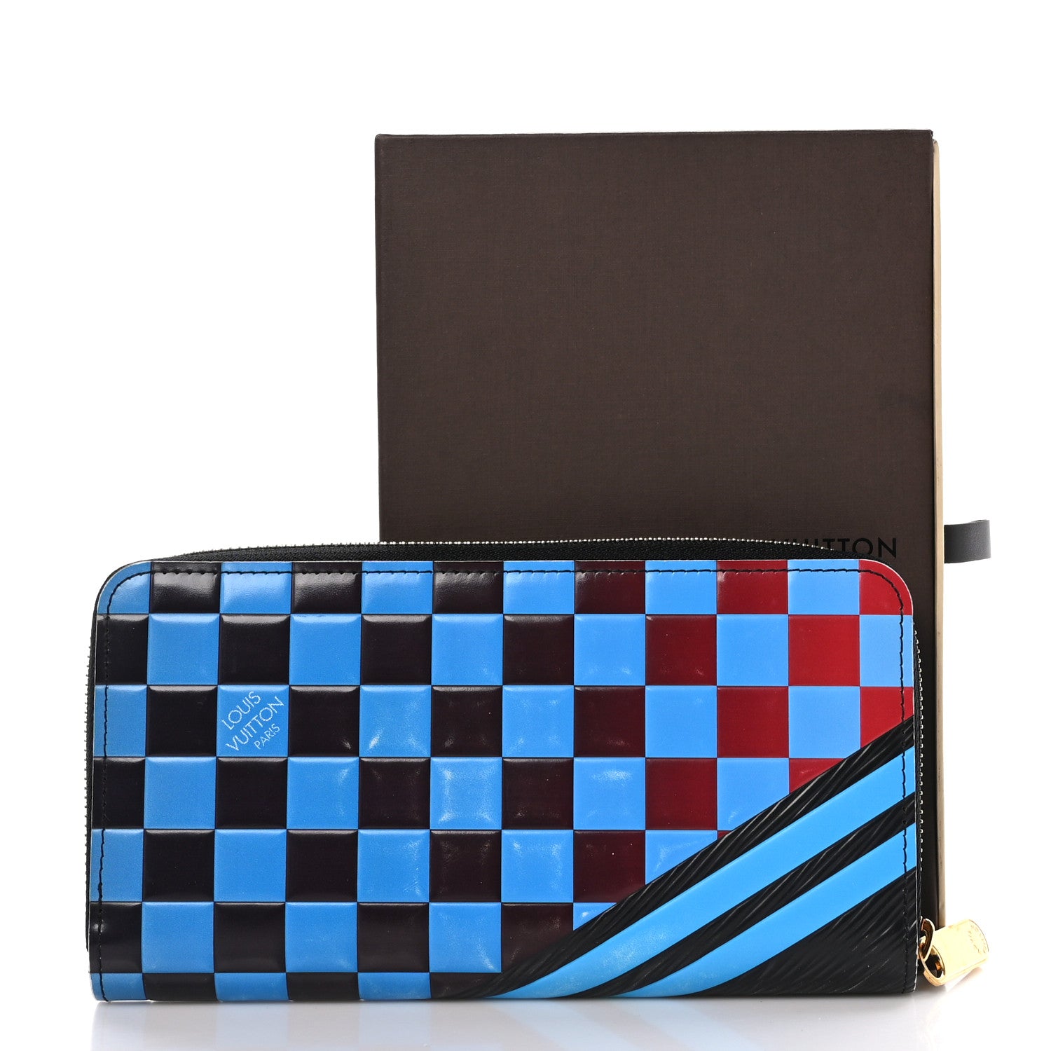 Louis Vuitton Epi Damier Race Zippy Wallet Blue Vert 9 of 10