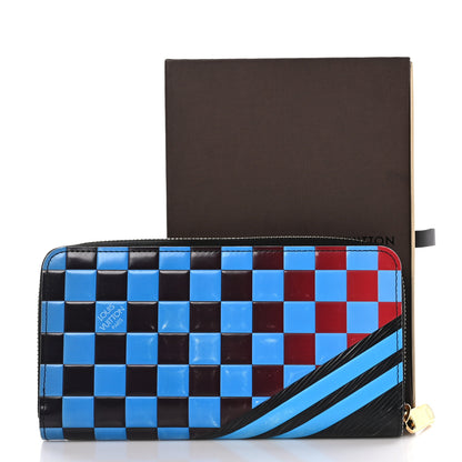 Louis Vuitton Epi Damier Race Zippy Wallet Blue Vert 9 of 10