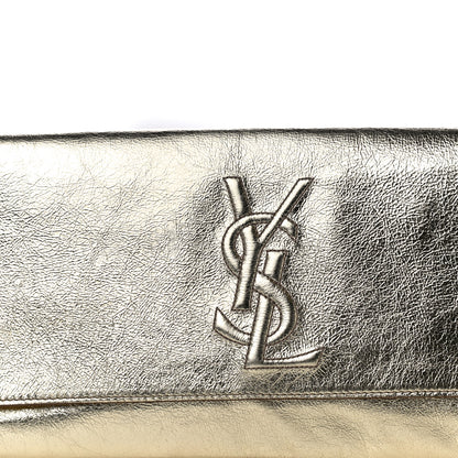 Saint Laurent Metallic Calfskin Monogram Large Belle De Jour Clutch Gold 8 of 18