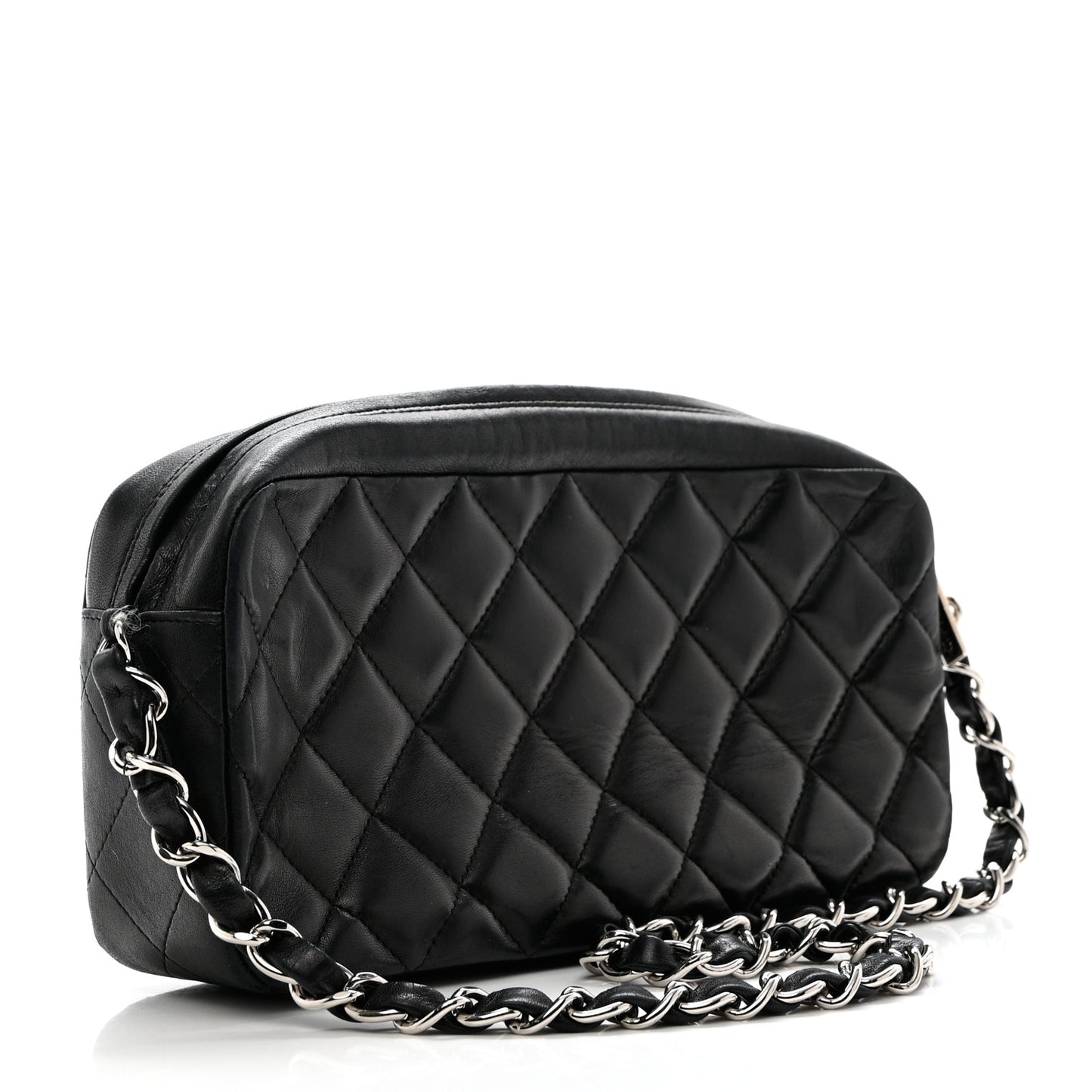 Lambskin Quilted Small Timeless Camera Case Black