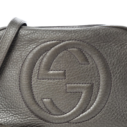 Gucci Metallic Pebbled Calfskin Small Soho Disco Bag Sasso 10 of 10