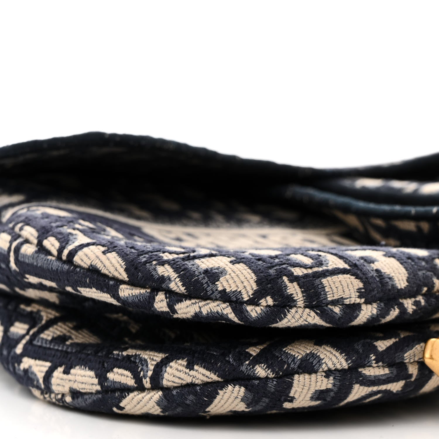 Christian Dior Oblique Embroidered Saddle Bag Blue 9 of 10