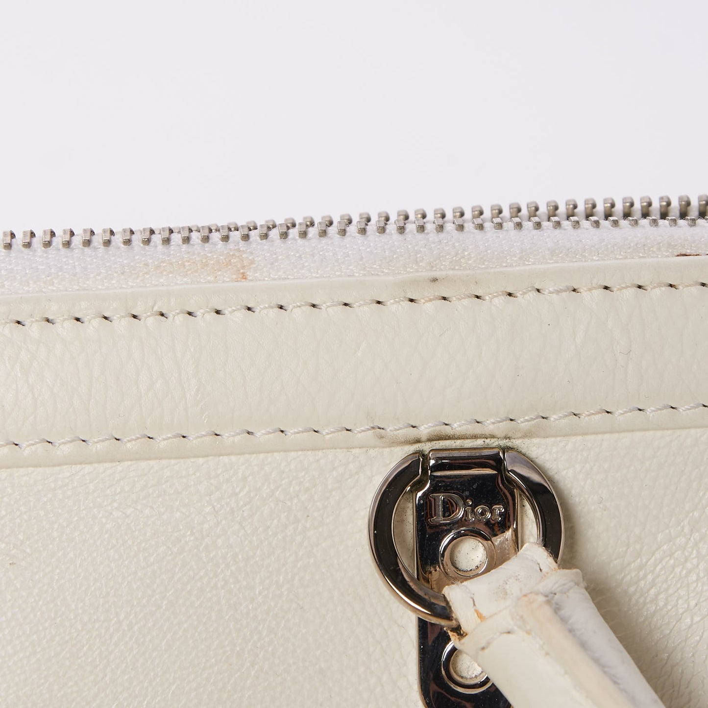 Calfskin Frame Satchel White