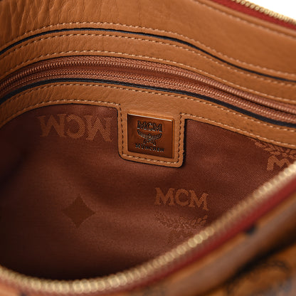 MCM Visetos Croc Embossed Small Flap Shoulder Bag Cognac 5 of 8