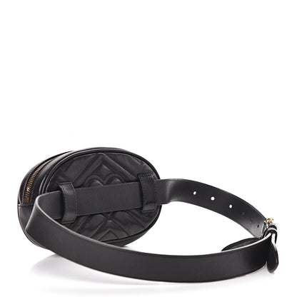 Gucci Calfskin Matelasse GG Marmont Belt Bag 85 34 Black 4 of 13