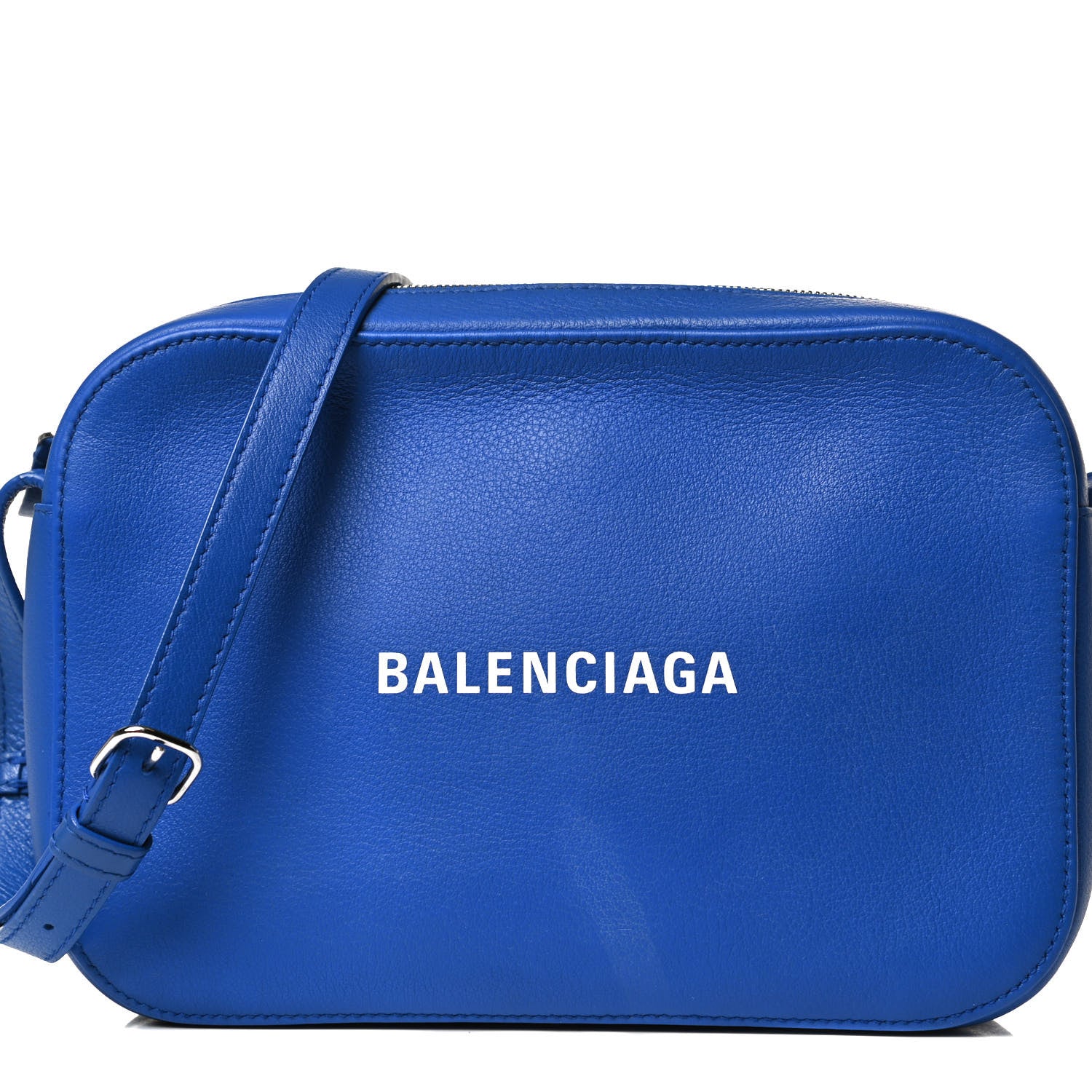 Balenciaga Smooth Calfskin Logo S Everyday Camera Bag Bleu Prim White 8 of 12