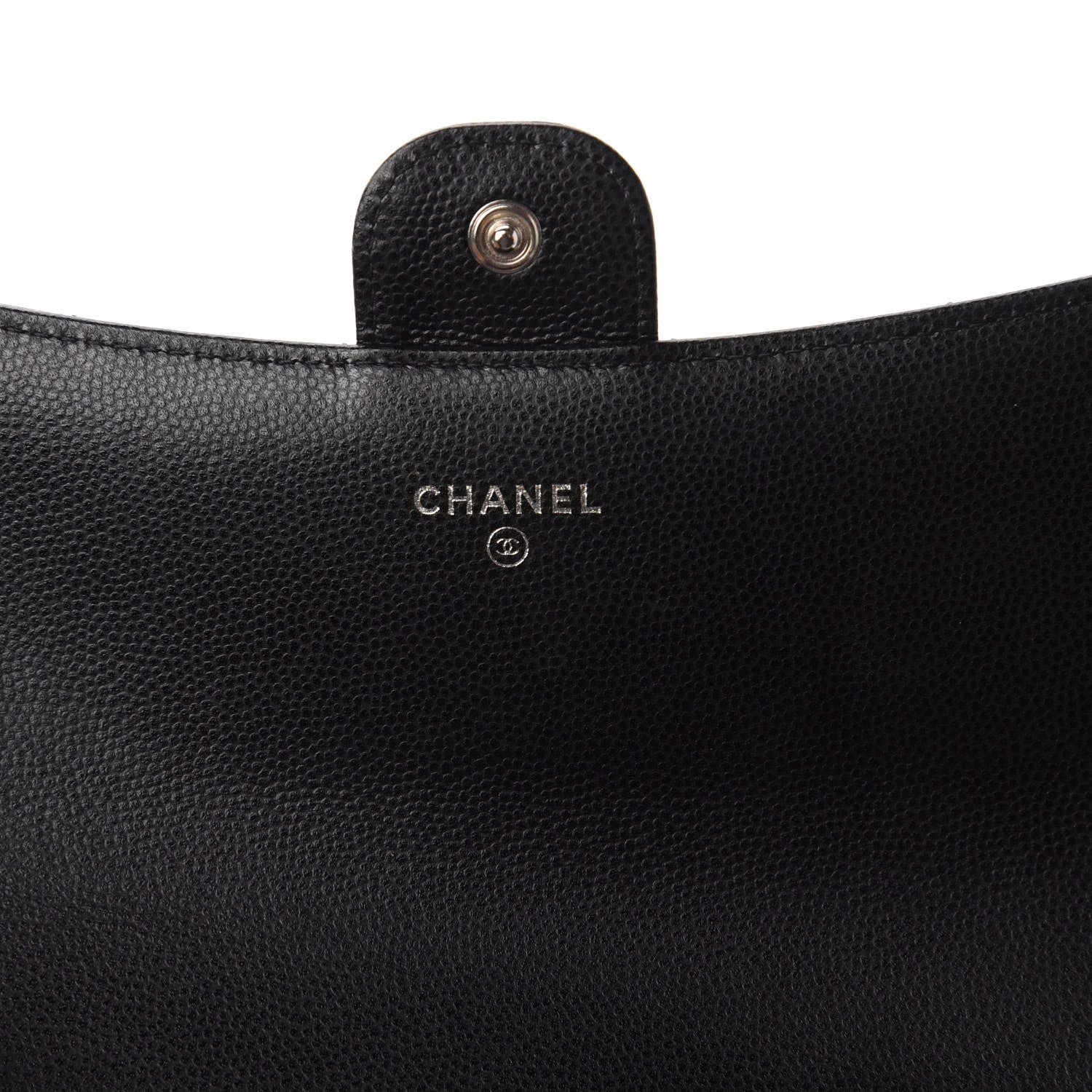 Chanel Caviar Chevron Quilted Large Flap Wallet Black 8 of 12