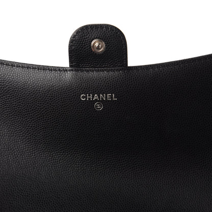 Chanel Caviar Chevron Quilted Large Flap Wallet Black 8 of 12
