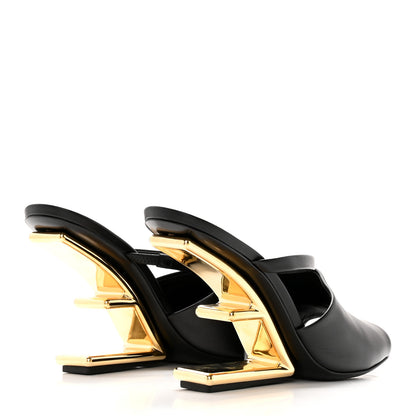 Fendi Calfskin Fendi First 95mm Slide Sandals 38 Black 4 of 13